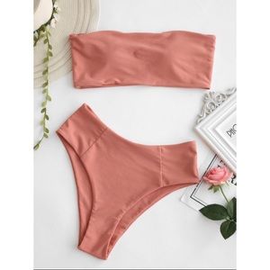High cut bandeau bathing suit Zaful